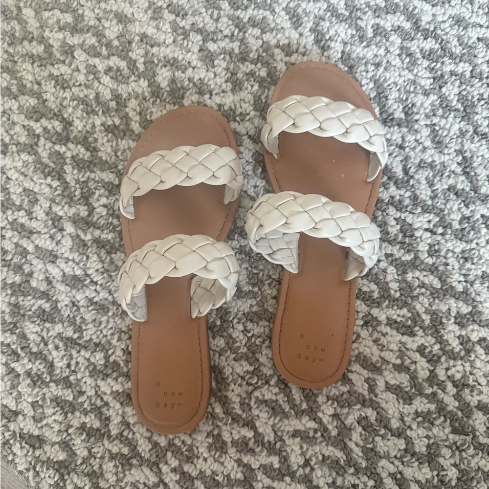 A New Day Women's Cream Braided Sandals